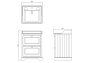 Burlington 650mm Vanity Unit with Two Drawers & Basin - Matt Green