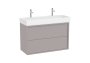 Roca Tura 1000mm Vanity Unit with Two Drawers and 2 Tap Hole Basin - Light Noble Grey