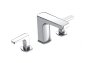 Roca Escuadra Deck-Mounted Basin Mixer with Pop-Up Waste - Chrome