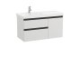 Roca Domi 1000mm Two Drawer Vanity Unit with One Door & Left Hand Basin - Matt Arctic Grey