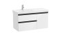 Roca Domi 1000mm Two Drawer Vanity Unit with One Door & Left Hand Basin - Gloss White