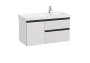 Roca Domi 1000mm Two Drawer Vanity Unit with One Door & Right Hand Basin - Matt Arctic Grey