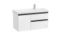 Roca Domi 1000mm Two Drawer Vanity Unit with One Door & Right Hand Basin - Gloss White