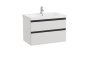 Roca Domi 800mm Two Drawer Vanity Unit with Basin - Matt Arctic Grey