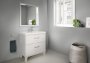 Roca Romea 800mm 2 Drawer Vanity Unit & Basin - White Satin