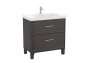 Roca Romea 800mm 2 Drawer Vanity Unit & Basin - Anthracite Satin