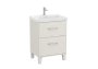 Roca Romea 600mm 2 Drawer Vanity Unit & Basin - White Satin