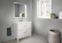 Roca Romea 600mm 2 Drawer Vanity Unit & Basin - White Satin