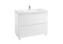 Roca Lander 1000mm 2 Drawer Vanity Unit & Central Basin - Gloss White