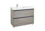 Roca Lander 1000mm 2 Drawer Vanity Unit & Left Hand Basin - City Oak