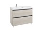 Roca Lander 1000mm 2 Drawer Vanity Unit & Left Hand Basin - Nordic Ash