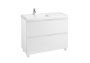 Roca Lander 1000mm 2 Drawer Vanity Unit & Left Hand Basin - Gloss White