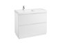 Roca Lander 1000mm 2 Drawer Vanity Unit & Left Hand Basin - Gloss White