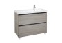 Roca Lander 1000mm 2 Drawer Vanity Unit & Right Hand Basin - City Oak