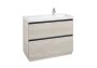 Roca Lander 1000mm 2 Drawer Vanity Unit & Right Hand Basin - Nordic Ash