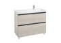 Roca Lander 1000mm 2 Drawer Vanity Unit & Right Hand Basin - Nordic Ash