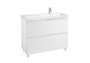 Roca Lander 1000mm 2 Drawer Vanity Unit & Right Hand Basin - Gloss White