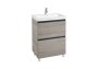 Roca Lander 600mm 2 Drawer Vanity Unit & Basin - City Oak