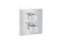 Roca T-1000 Square Built In Thermostatic 2 Way Bath/Shower Mixer - Chrome