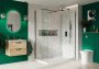 Scudo S8 800mm Fluted Glass Wetroom Panel - Chrome