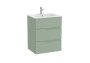 Roca Victoria-N 600mm Vanity Unit with Three Drawers & Basin - Sage Green