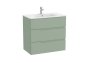 Roca Victoria-N 800mm Vanity Unit with Three Drawers & Basin - Sage Green