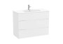 Roca Victoria-N 1000mm Vanity Unit with Three Drawers & Basin - Matt White