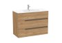 Roca Victoria-N 1000mm Vanity Unit with Three Drawers & Basin - Walnut