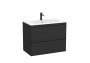 Roca Tenue 800mm 2 Drawer Vanity Unit & Basin - Matt Black