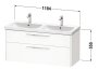 Duravit D-Code 1184mm x 460mm 2 Drawer Wall Hung Vanity Unit - Pale Green