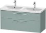 Duravit D-Code 1184mm x 460mm 2 Drawer Wall Hung Vanity Unit - Fjord Green