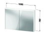 Duravit D-Code 1000mm x 700mm Illuminated 2 Door Mirror Cabinet - Gloss White