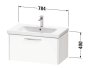 Duravit D-Code 784mm x 460mm 1 Drawer Wall Hung Vanity Unit w/ Black Handle - Gloss White