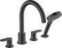 Hansgrohe Vernis Blend 4-Hole Rim Mounted Bath Mixer - Matt Black