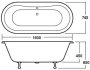 BC Designs Elmstead 1500mm Double Ended Freestanding Bath