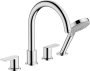 Hansgrohe Vernis Shape 4-Hole Rim Mounted Bath Mixer - Chrome