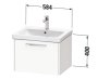 Duravit D-Code 584mm x 460mm 1 Drawer Wall Hung Vanity Unit - Fjord Green