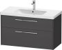 Duravit D-Code 984mm x 460mm 2 Drawer Wall Hung Vanity Unit - Matt Graphite