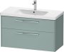 Duravit D-Code 984mm x 460mm 2 Drawer Wall Hung Vanity Unit - Fjord Green