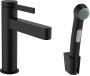 Hansgrohe Finoris Single Lever Basin Mixer 110 with Bidette Hand Shower & Shower Hose 160cm - Matt Black