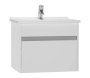 Vitra S50+ 600mm 1 Drawer Vanity Unit & Basin - Gloss White