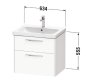 Duravit D-Code 634mm x 460mm 2 Drawer Wall Hung Vanity Unit - Matt Graphite