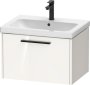 Duravit D-Code 634mm x 460mm 1 Drawer Wall Hung Vanity Unit w/ Black Handle - Gloss White