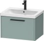 Duravit D-Code 634mm x 460mm 1 Drawer Wall Hung Vanity Unit w/ Black Handle - Fjord Green