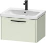 Duravit D-Code 634mm x 460mm 1 Drawer Wall Hung Vanity Unit w/ Black Handle - Pale Green