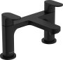 Hansgrohe Rebris S 2-Hole Rim Mounted Bath Mixer - Matt Black