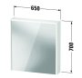 Duravit D-Code 650mm x 700mm Illuminated Left Opening Mirror Cabinet - Pale Green