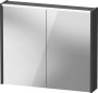 Duravit D-Code 800mm x 700mm Illuminated 2 Door Mirror Cabinet - Matt Graphite