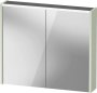 Duravit D-Code 800mm x 700mm Illuminated 2 Door Mirror Cabinet - Pale Green