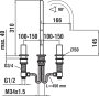 Kartell by Laufen 3-Hole Basin Mixer with Swivel Spout - Stainless Steel